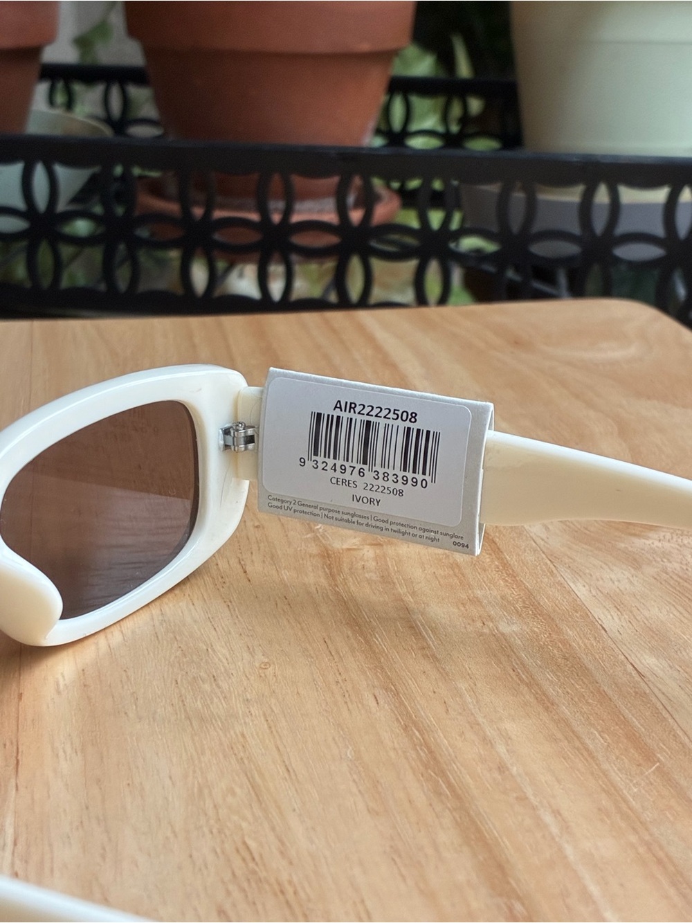 NWT AIRE Ceres Ivory Slim Oval Sunglasses - Picture 9 of 13